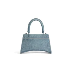 Borsa Hourglass Piccola In Denim Girly Allover da Donna in Azzurro
