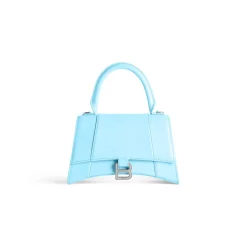 Borsa Hourglass Piccola In Vitello Box da Donna in Blu