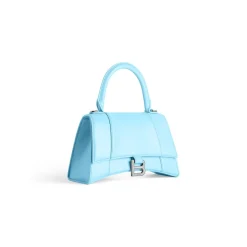 Borsa Hourglass Piccola In Vitello Box da Donna in Blu