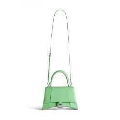 Borsa Hourglass Piccola In Vitello Box da Donna in Verde Chiaro