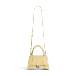 Borsa Hourglass Piccola In Vitello Box da Donna in Giallo Chiaro