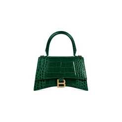 Borsa Hourglass Small Con Lavorazione Coccodrillo da Donna in Verde
