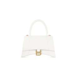 Borsa Hourglass Small Con Lavorazione Coccodrillo da Donna in Bianco