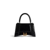 Borsa Hourglass Small Con Lavorazione Coccodrillo da Donna in Nero