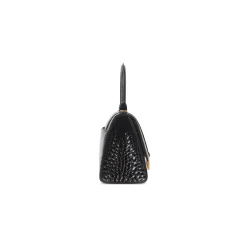 Borsa Hourglass Small Con Lavorazione Coccodrillo da Donna in Nero