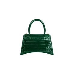Borsa Hourglass Small Con Lavorazione Coccodrillo da Donna in Verde