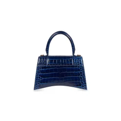 Borsa Hourglass Small Con Lavorazione Coccodrillo da Donna in Blu