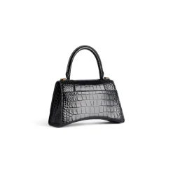 Borsa Hourglass Small Con Lavorazione Coccodrillo da Donna in Nero