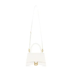 Borsa Hourglass Small Con Lavorazione Coccodrillo da Donna in Bianco