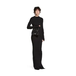 Borsa Hourglass Xs Con Fiocchi In Satin da Donna in Nero