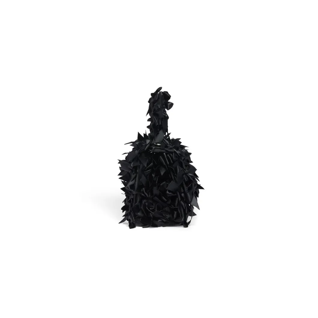 Borsa Hourglass Xs Con Fiocchi In Satin da Donna in Nero