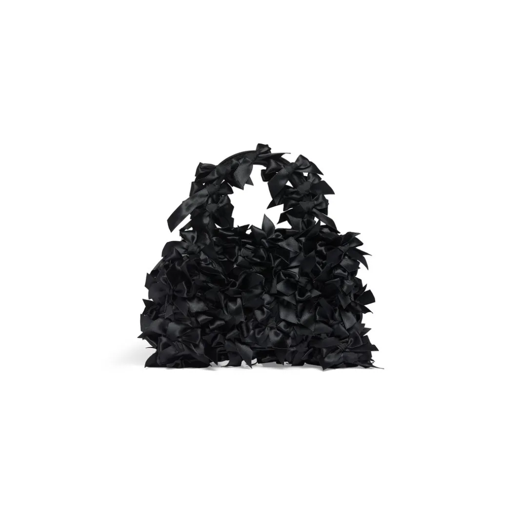 Borsa Hourglass Xs Con Fiocchi In Satin da Donna in Nero
