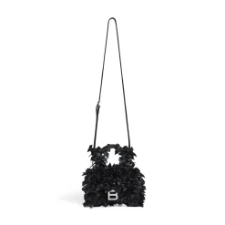 Borsa Hourglass Xs Con Fiocchi In Satin da Donna in Nero