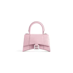 Borsa Hourglass Xs Con Lavorazione Coccodrillo da Donna in Rosa