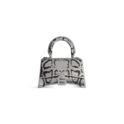 Borsa Hourglass Xs Con Ricamo A Catena da Donna in Argento