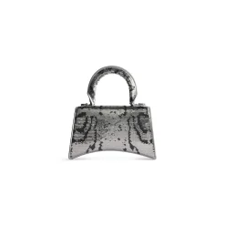 Borsa Hourglass Xs Con Ricamo A Catena da Donna in Argento