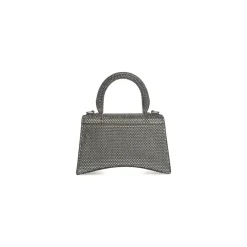Borsa Hourglass Xs Con Strass  da Donna in Grigio
