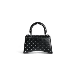 Borsa Hourglass Xs Con Strass da Donna in Nero