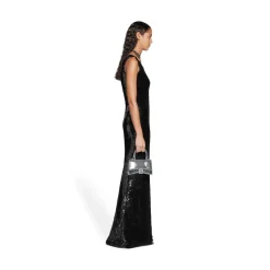 Borsa Hourglass Xs Effetto Specchio da Donna in Argento