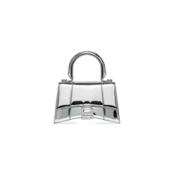 Borsa Hourglass Xs Effetto Specchio da Donna in Argento