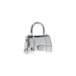 Borsa Hourglass Xs Effetto Specchio da Donna in Argento