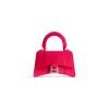 Borsa Hourglass Xs In Jersey Di Velluto da Donna in Rosa Acceso