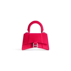 Borsa Hourglass Xs In Jersey Di Velluto da Donna in Rosa Acceso