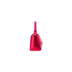 Borsa Hourglass Xs In Jersey Di Velluto da Donna in Rosa Acceso