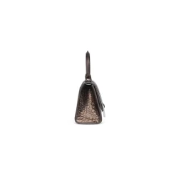 Borsa Hourglass Xs Metallizzata Con Lavorazione Coccodrillo da Donna in Bronzo