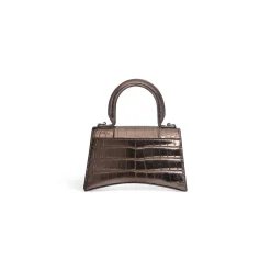 Borsa Hourglass Xs Metallizzata Con Lavorazione Coccodrillo da Donna in Bronzo