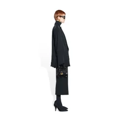 Borsa Hourglass Xs Ricamata Con Catena da Donna in Nero