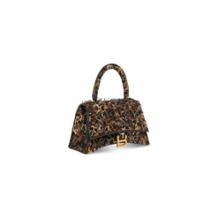 Borsa Hourglass Xs Ricamata Con Catena da Donna in Nero
