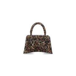 Borsa Hourglass Xs Ricamata Con Catena da Donna in Nero