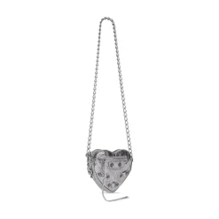 Borsa Le Cagole Heart Mini Metallizzata  da Donna in Argento