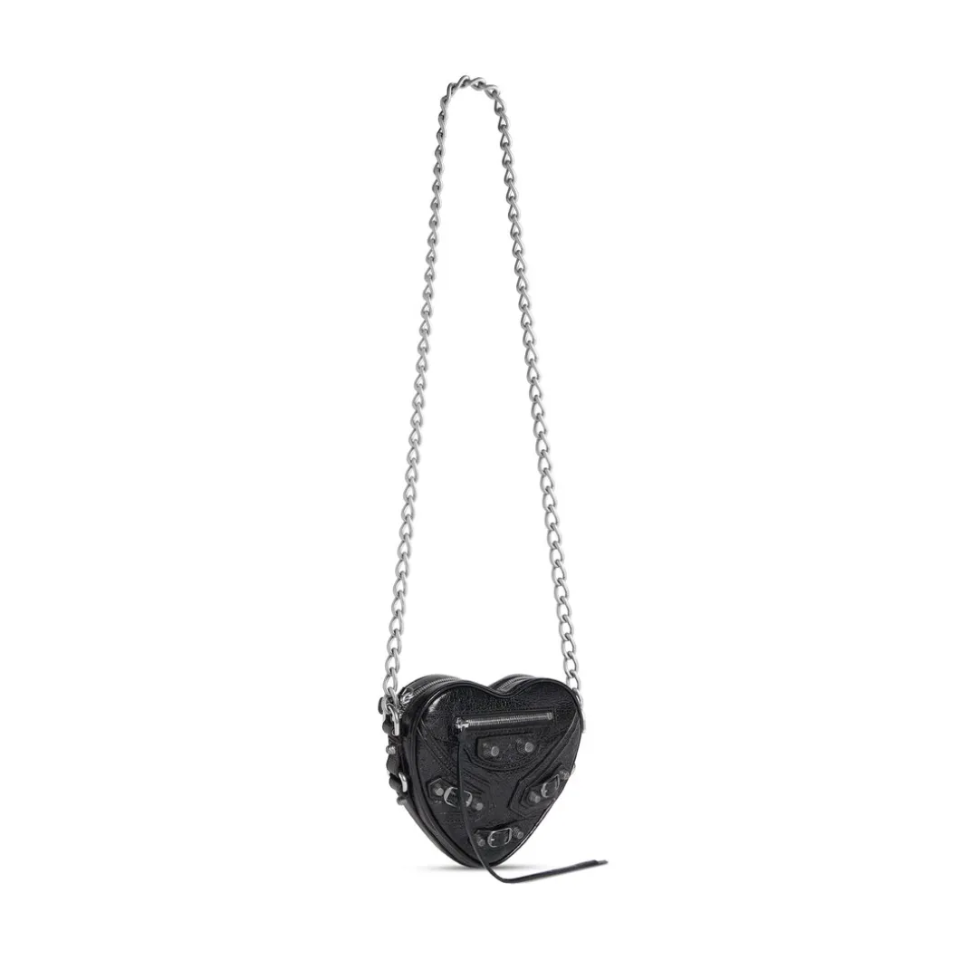 Borsa Le Cagole Heart Mini da Donna in Nero