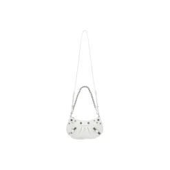 Borsa Le Cagole Mini Con Catena da Donna in Bianco Sporco