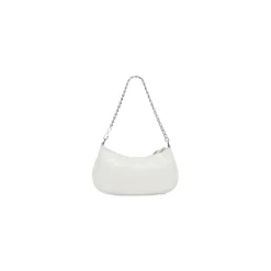 Borsa Le Cagole Mini Con Catena Con Lavorazione Coccodrillo da Donna in Bianco