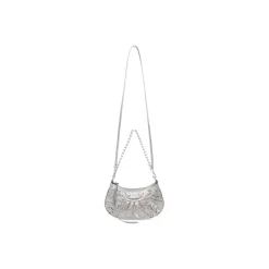 Borsa Le Cagole Mini Con Catena E Strass da Donna in Grigio