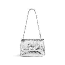 Borsa Monaco Mini Metallizzata da Donna in Argento