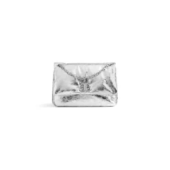 Borsa Monaco Mini Metallizzata  da Donna in Argento