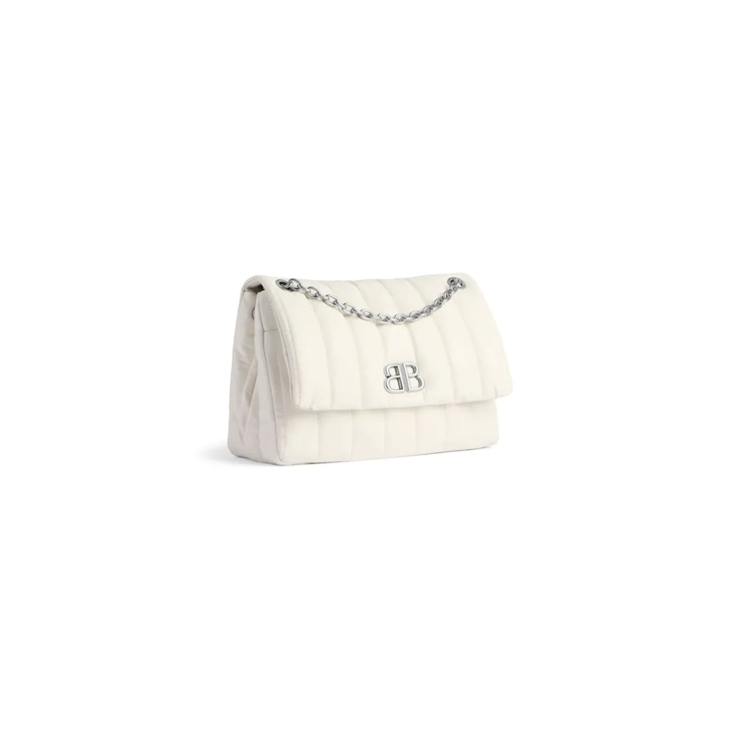 Borsa Monaco Mini Trapuntata da Donna in Bianco