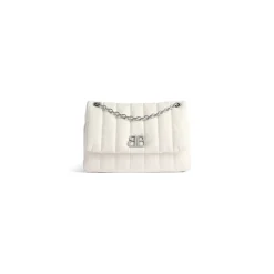 Borsa Monaco Mini Trapuntata da Donna in Bianco