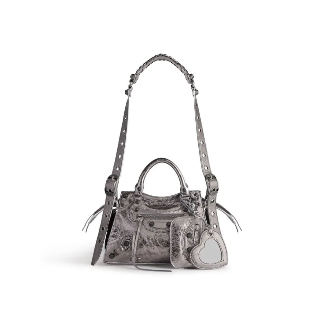 Borsa Neo Cagole Xs Metallizzata da Donna in Argento
