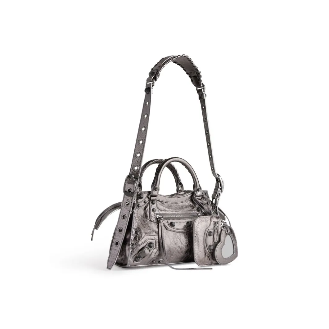 Borsa Neo Cagole Xs Metallizzata da Donna in Argento