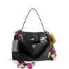 Borsa Rodeo Grande Effetto Used Con Charm da Donna in Nero