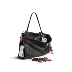 Borsa Rodeo Grande Effetto Used Con Charm da Donna in Nero