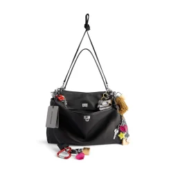 Borsa Rodeo Grande Effetto Used Con Charm da Donna in Nero