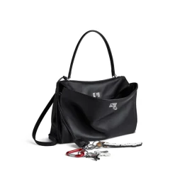 Borsa Rodeo Media Effetto Used Con Un Charm da Donna in Nero