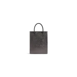 Borsa Shopping Grande Metallizzata  da Donna in Grigio Metallizzato