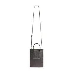 Borsa Shopping Grande Metallizzata  da Donna in Grigio Metallizzato